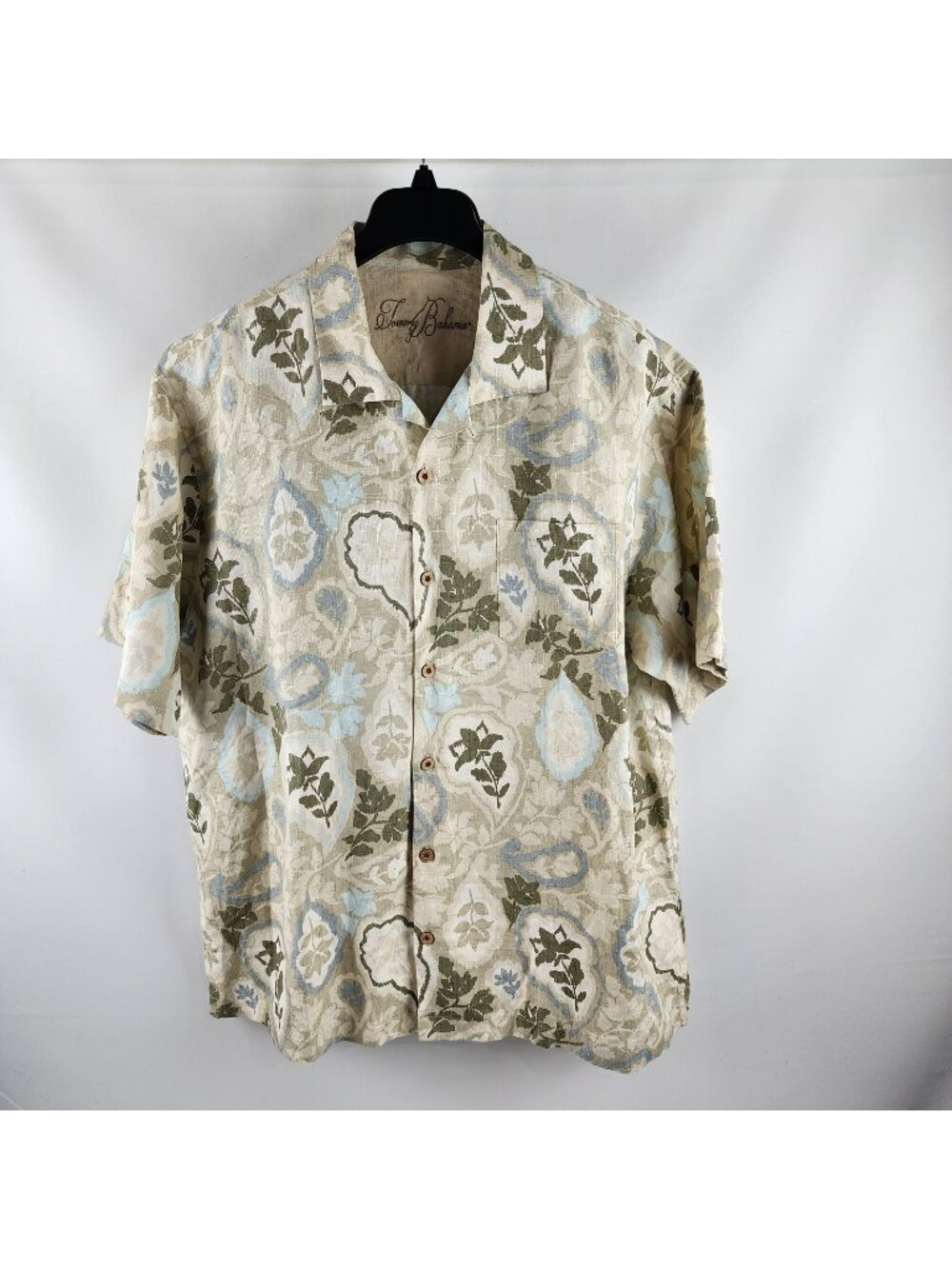 Tommy Bahama Shirt Mens XL Multi Floral Silk Linen S/S Button Up